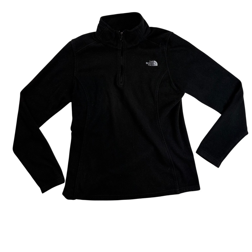 The North Face Womens TKA 100 Glacier 1/4‎ Zip Fleece Pullover Black Medium